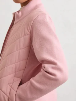 Reiss Pink Hansel 13-14 yrs Hybrid Quilted Knit Jacket