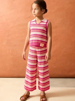 Reiss Pink Harley 4-9 yrs SmileyWorld | Reiss Stripe Knit Trousers