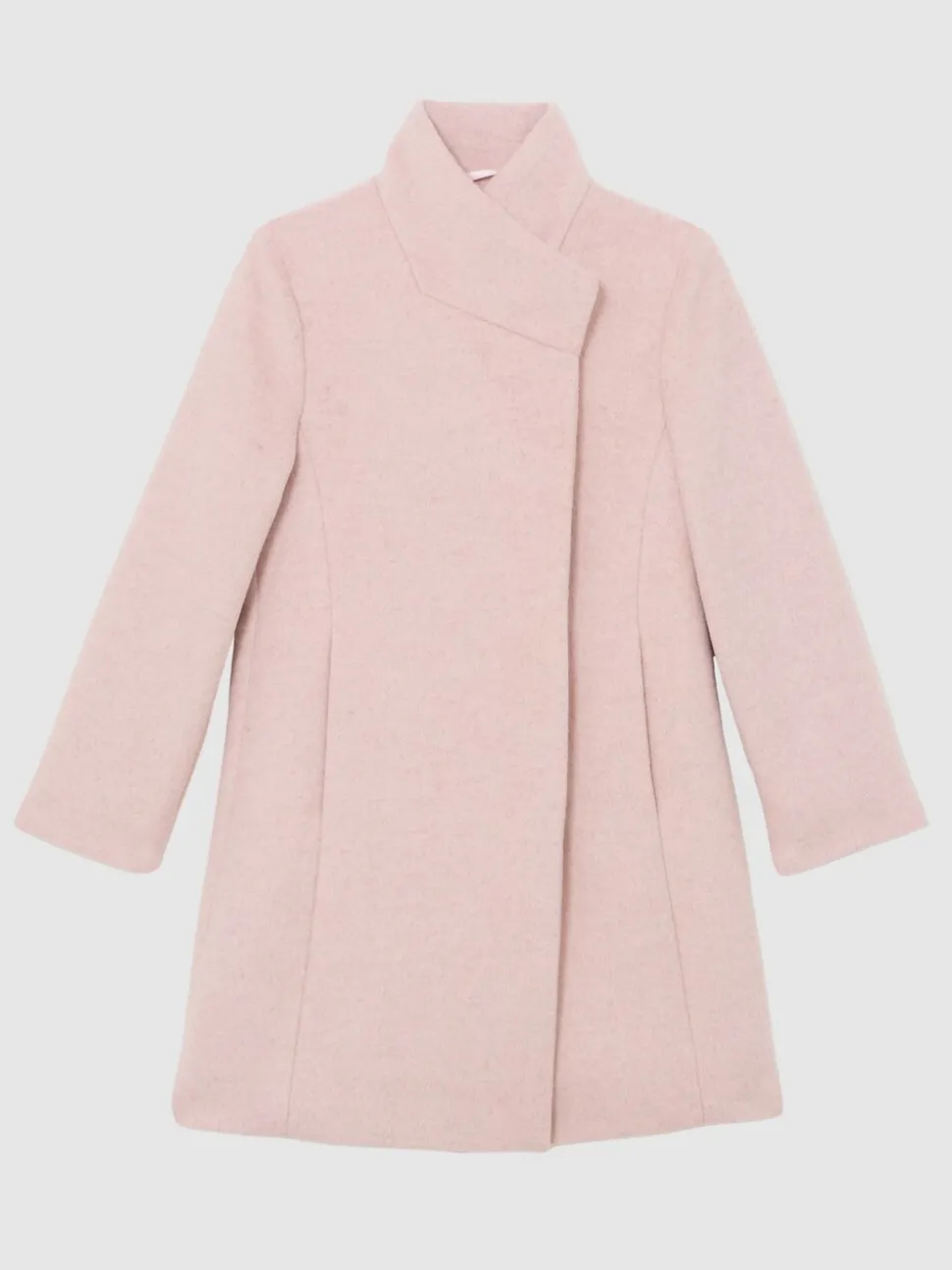 Reiss Pink Kia 13-14 yrs Wool-Blend Funnel-Neck Coat