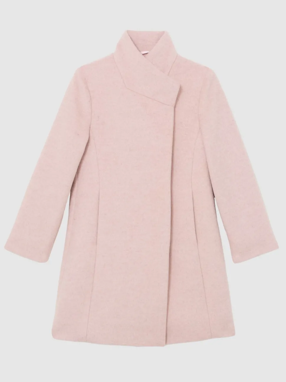 Reiss Pink Kia 3-9 yrs Wool-Blend Funnel-Neck Coat