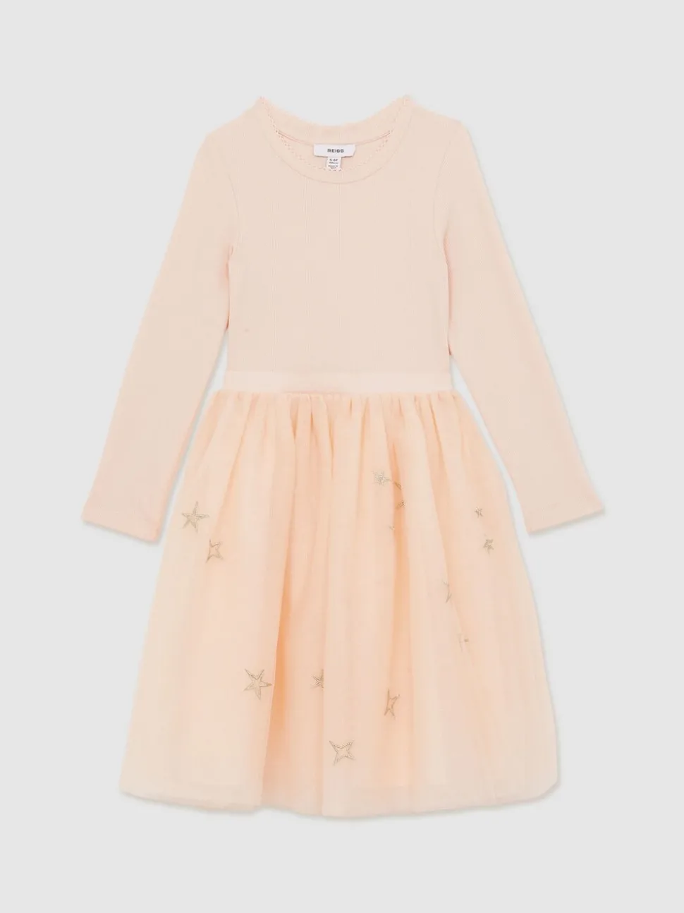 Reiss Pink Mari 9-13 yrs Star-Embroidery Tulle Dress