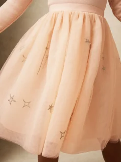 Reiss Pink Mari 3-9 yrs Star-Embroidery Tulle Dress