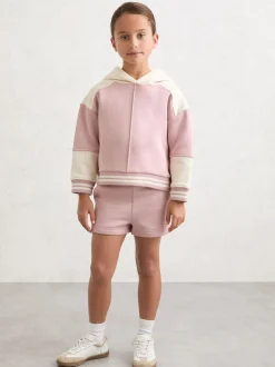 Reiss Pink Patty 3-9 yrs Cotton-Blend Hoodie and Shorts Set