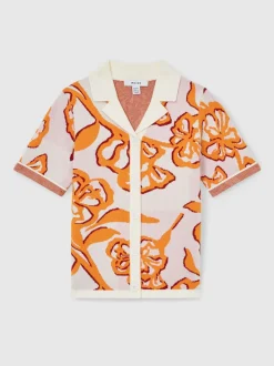 Reiss Pink Sandy 4-9 yrs Floral Intarsia Knit Top