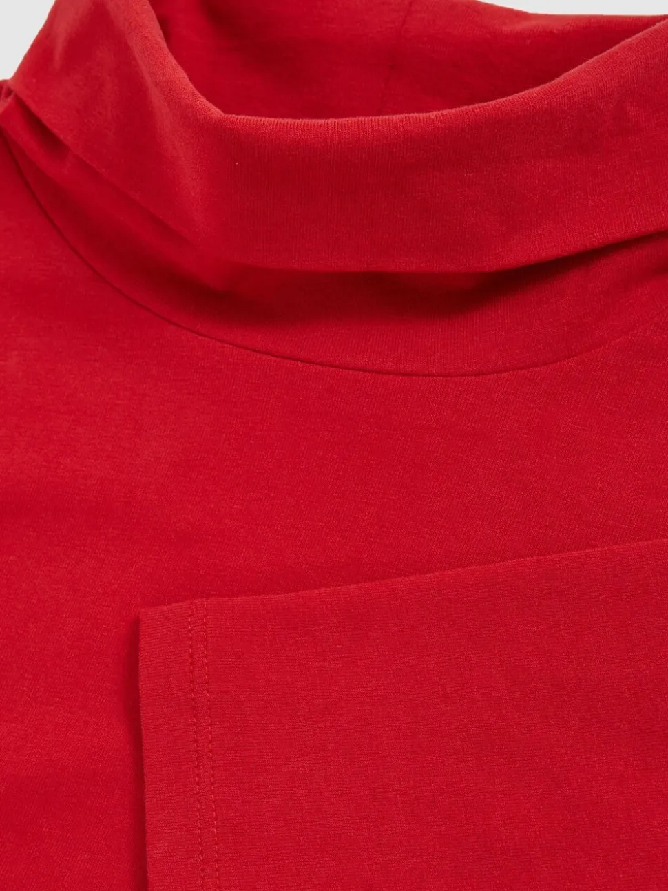 Reiss Red Carey 13-14 yrs Cotton-Jersey Roll-Neck Top with Stretch