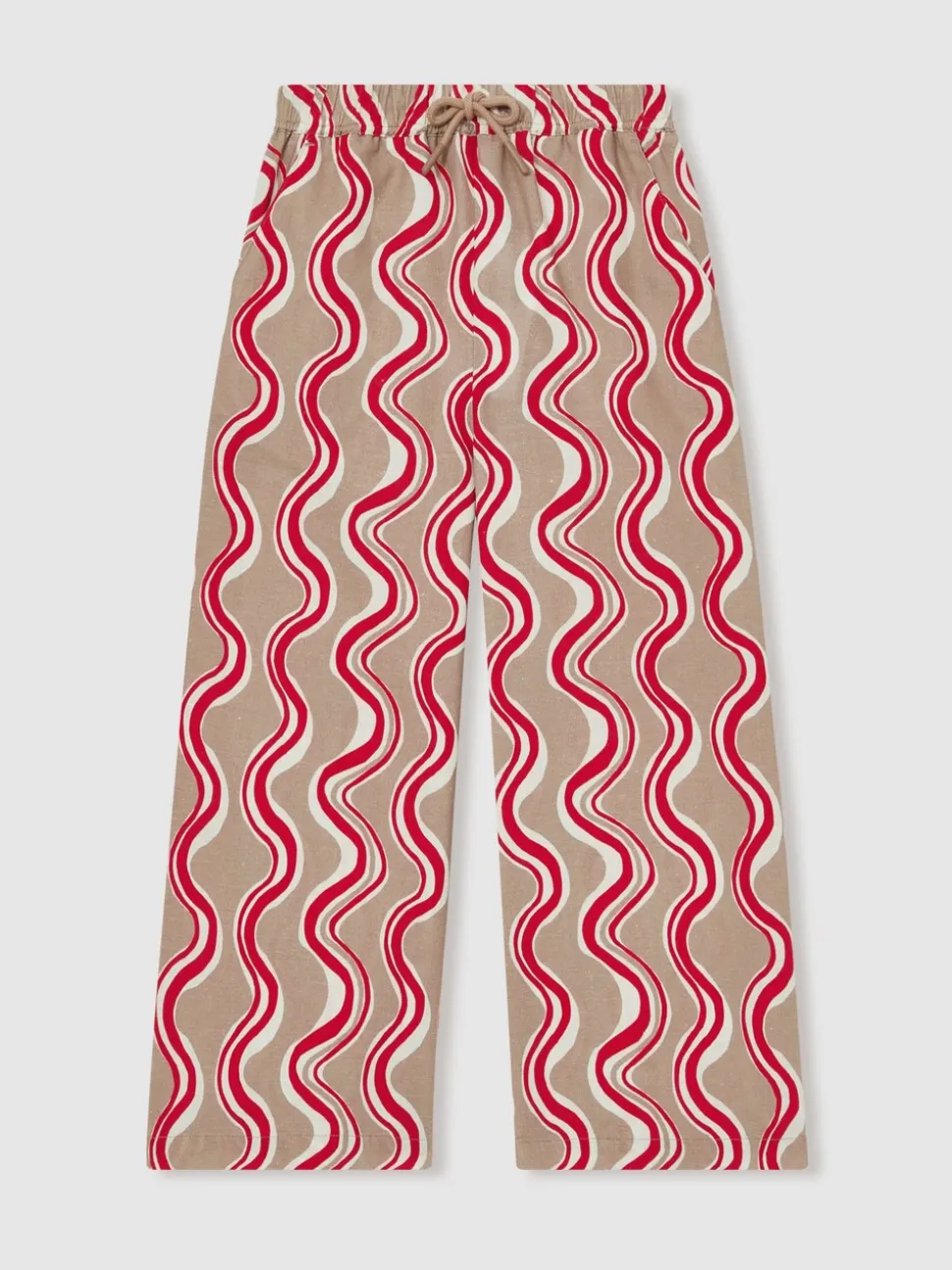 Reiss Red Clarise 4-9 yrs Cotton-Linen Printed Trousers