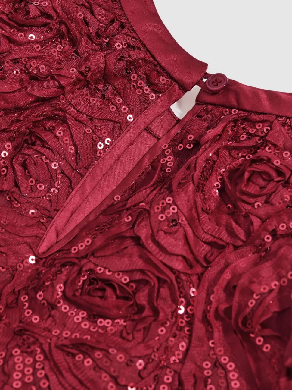 Reiss Red Dulcie 9-13 yrs Sequin-Embellished Tiered Dress