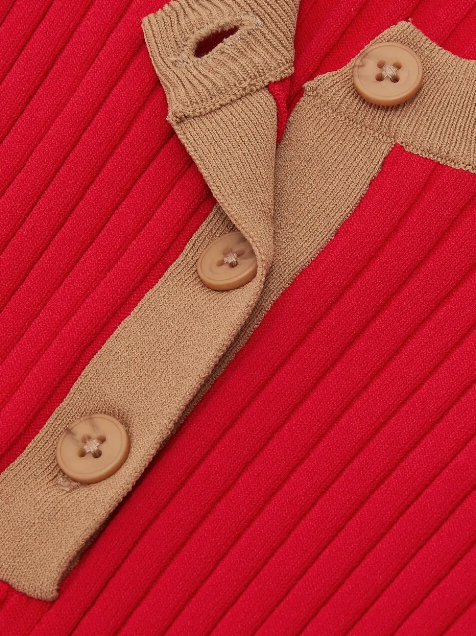 Reiss Red Holly 3-9 yrs Colour-Block Knitted Skater Dress