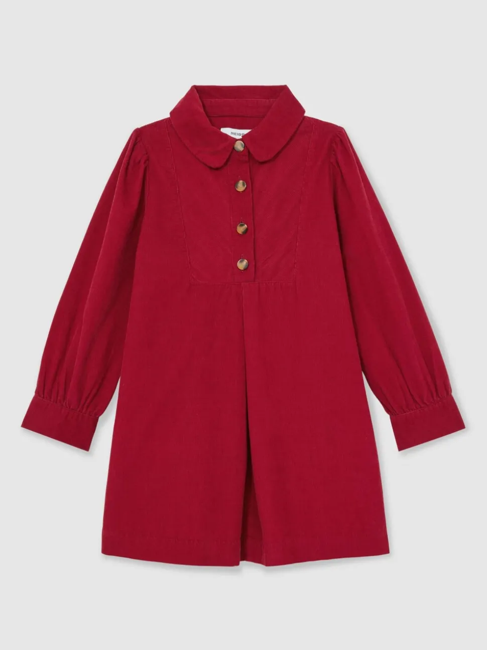 Reiss Red Lyra 3-9 yrs Corduroy Long-Sleeve Collared Dress