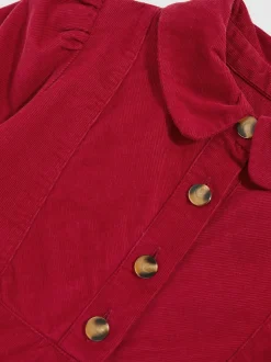 Reiss Red Lyra 3-9 yrs Corduroy Long-Sleeve Collared Dress