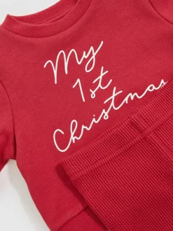 Reiss Red Ossie Christmas Sweatshirt and Leggings Set