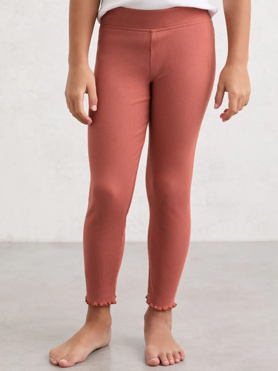 Reiss Rose Brittany 9-13 yrs Stretch-Cotton Lettuce-Trim Leggings