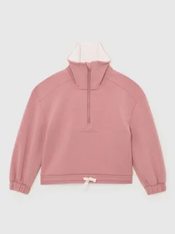 Reiss Rose Laney 3-9 yrs Funnel-Neck Interlock Zip Sweatshirt