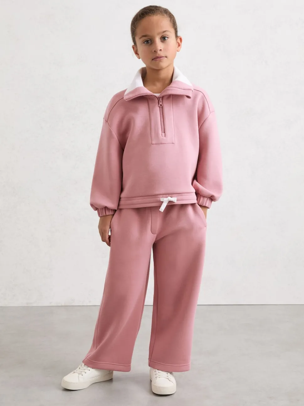 Reiss Rose Laney 3-9 yrs Funnel-Neck Interlock Zip Sweatshirt