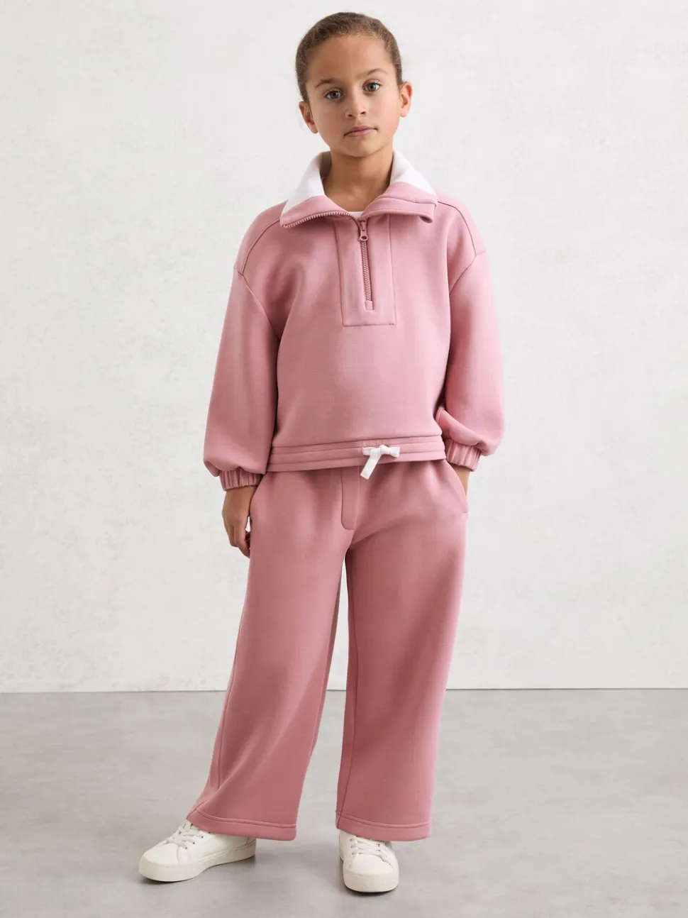 Reiss Rose Laney 9-13 yrs Funnel-Neck Interlock Zip Sweatshirt