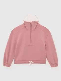 Reiss Rose Laney 9-13 yrs Funnel-Neck Interlock Zip Sweatshirt
