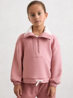 Reiss Rose Laney 13-14 yrs Funnel-Neck Interlock Zip Sweatshirt
