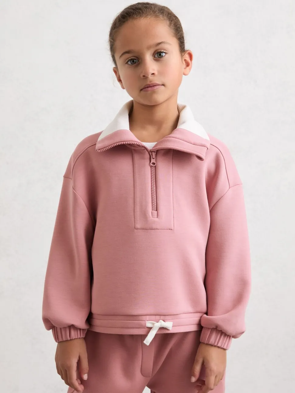 Reiss Rose Laney 13-14 yrs Funnel-Neck Interlock Zip Sweatshirt