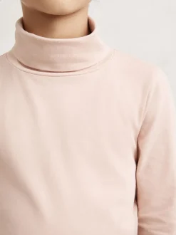 Reiss Rose Pink Carey 9-13 yrs Cotton-Jersey Roll-Neck Top with Stretch