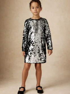 Reiss Silver Hattie 3-9 yrs Sequin-Embellished Shift Dress