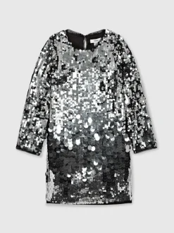 Reiss Silver Hattie 3-9 yrs Sequin-Embellished Shift Dress