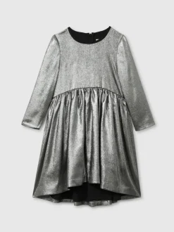 Reiss Silver Joy 9-13 yrs Metallic Fit and Flare Dress