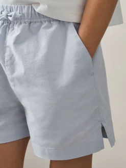 Reiss Soft Blue Cleo 4-9 yrs Cotton-Linen Drawstring Shorts