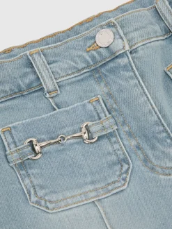Reiss Soft Denim Blue Sara 13-14 yrs Flared Horsebit-Detail Jeans