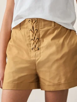Reiss Tan Clement 9-13 yrs Cotton Lace-Up Shorts