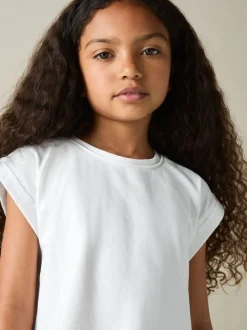 Reiss White Terry 9-13 yrs Cotton-Jersey Cropped T-Shirt