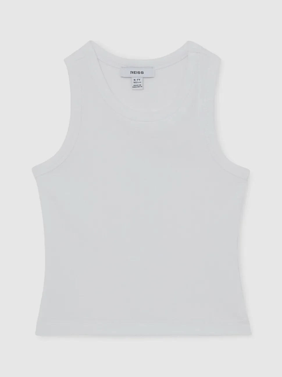 Reiss White Violet 3-9 yrs Stretch-Cotton Ribbed Vest