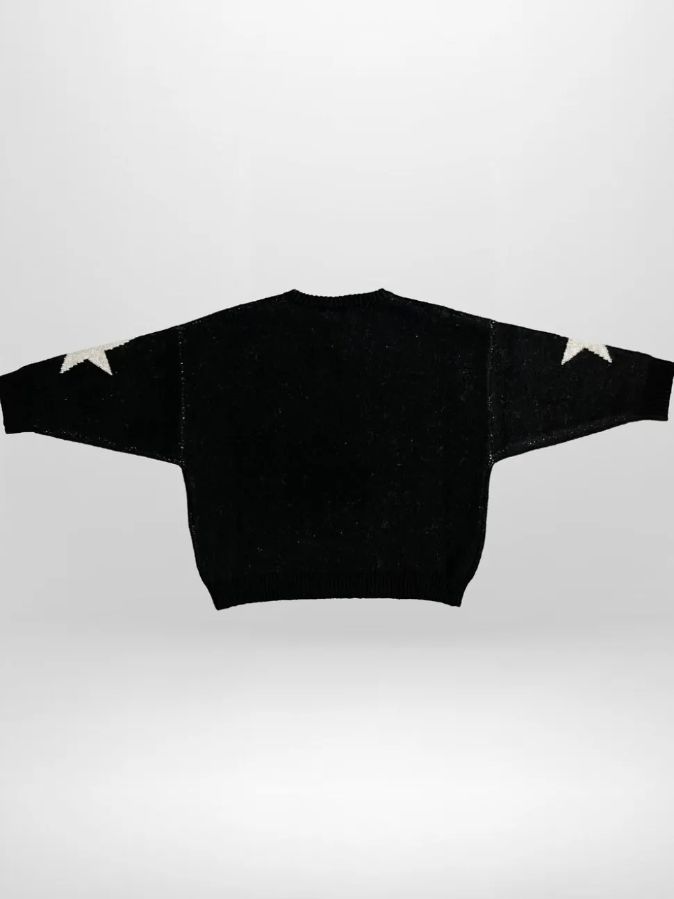 Religion Black Rock N Roll Slogan Jumper With Stars