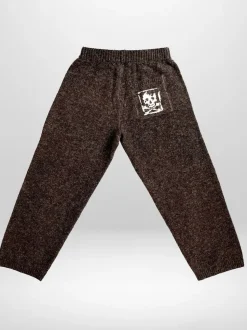Religion Brown Skully Knitted Joggers With Small Skull & Crossbone Contrast Logo