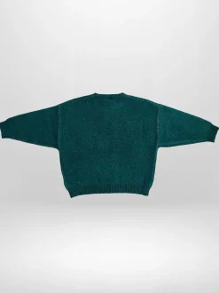 Religion Green Rebel Slogan Jumper In Soft Knitted Intarsia