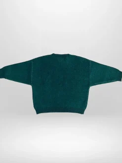 Religion Green Wild One Crew Neck Slogan Jumper With Contrast Writing