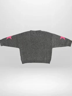 Religion Light Grey Dreamer Slogan Jumper With Star Elbow Patches