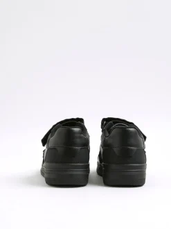 River Island Black Faux Leather Lion Head Trainers