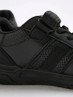 River Island Black Faux Leather Lion Head Trainers