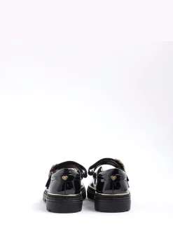 River Island Black Oval Buckle Mary Jane Shoes