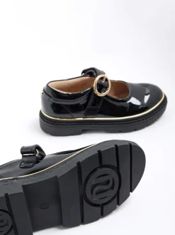 River Island Black Oval Buckle Mary Jane Shoes