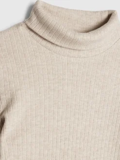 River Island Beige Girls Cosy Long Sleeve Top and Skort Set
