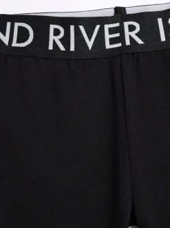 River Island Black Deep Waistband Kickflare Leggings