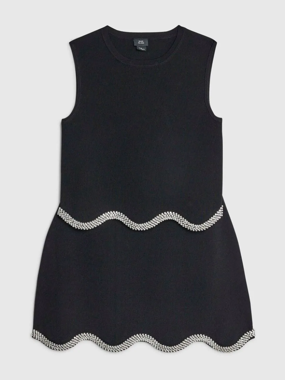 River Island Black Embellished Vest & Skirt Set