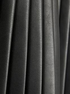 River Island Black Faux Leather Pleated Dress