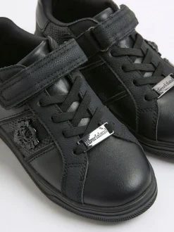 River Island Black Faux Leather Lion Head Trainers