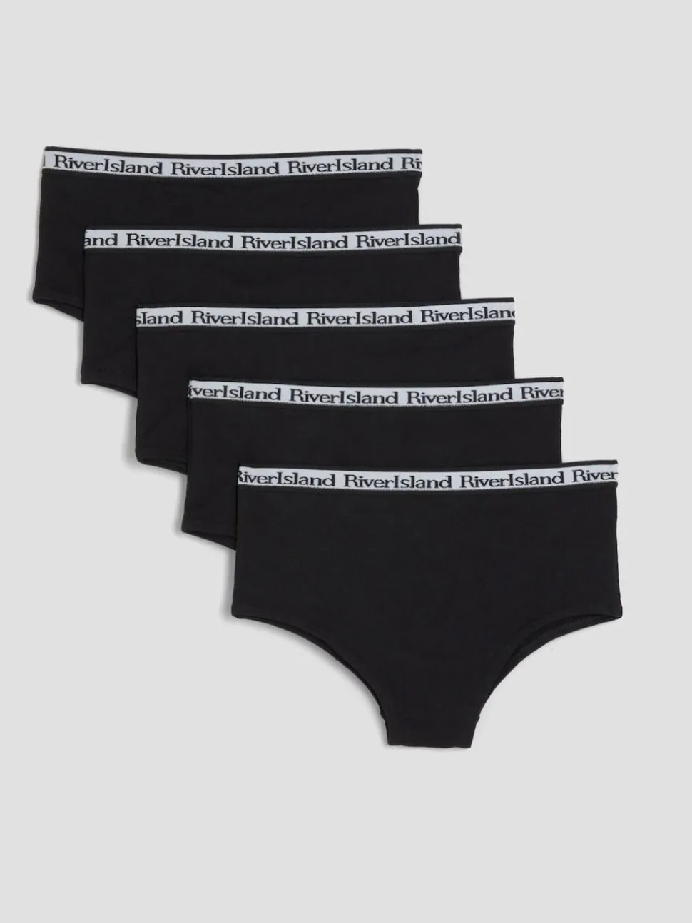 River Island Black Girls Hipster Briefs 5 Pack
