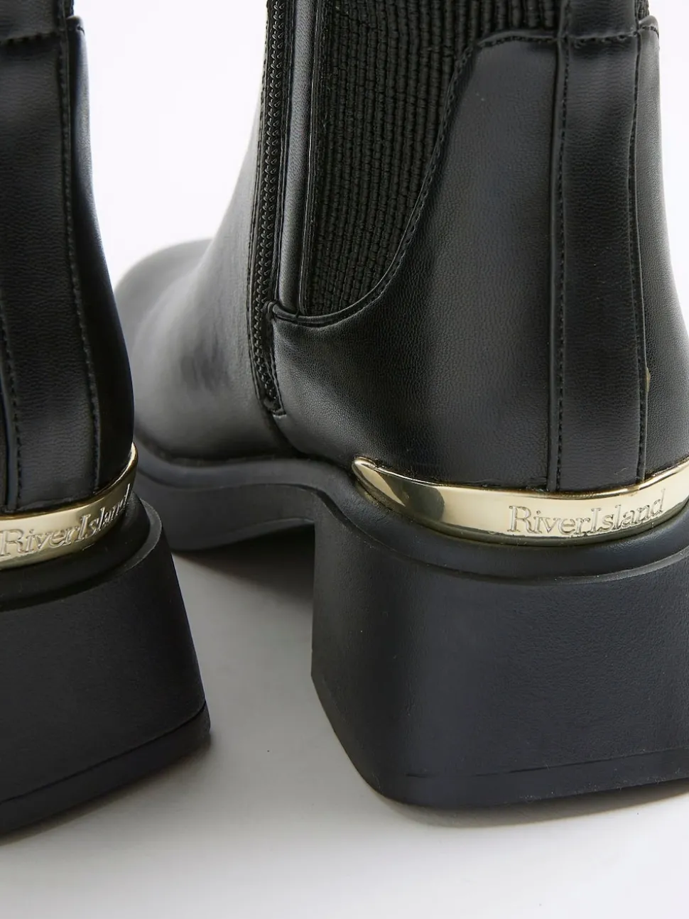 River Island Black Gusset Knee High Boots