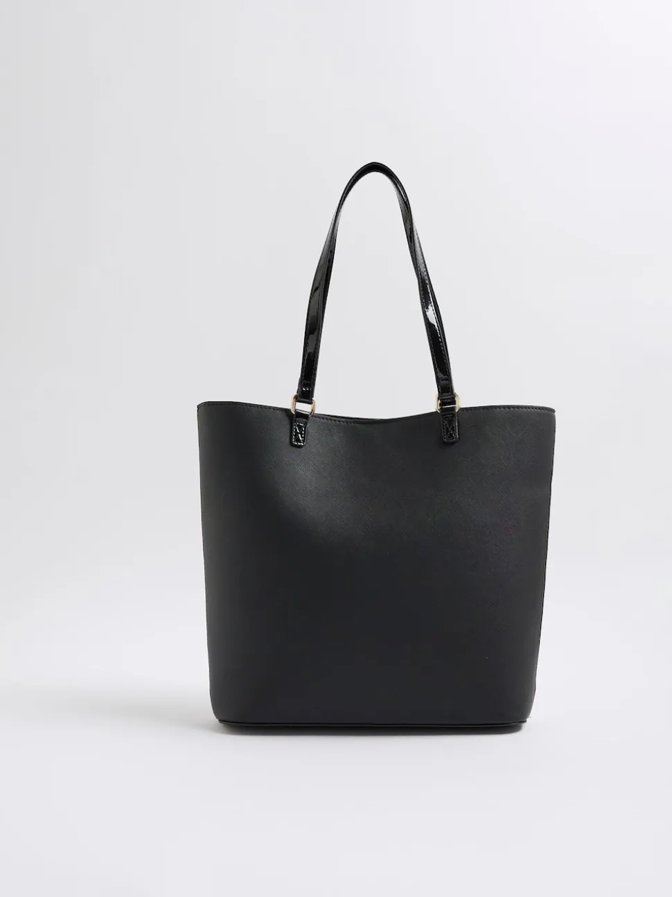 River Island Black Heart Lock Pocket Shopper Bag