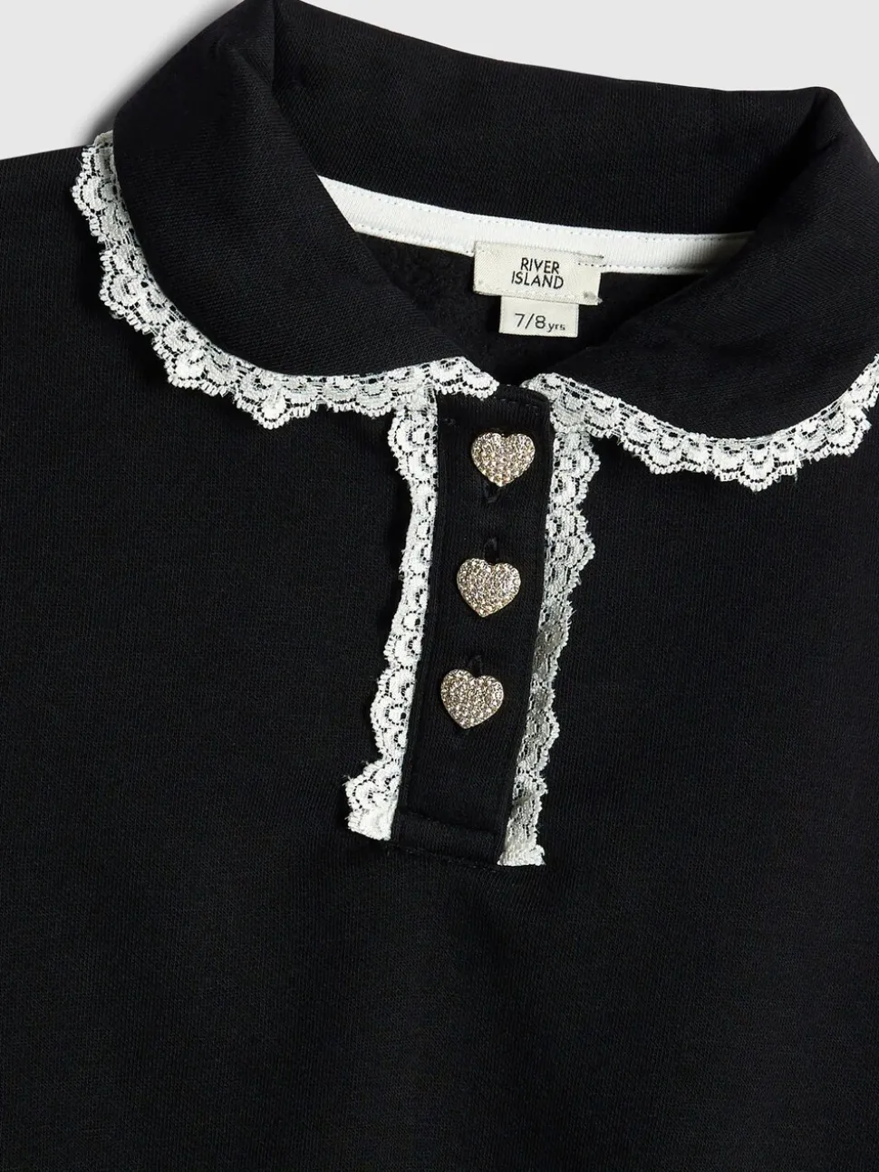 River Island Black Lace Skirt & Sweatshirt Set
