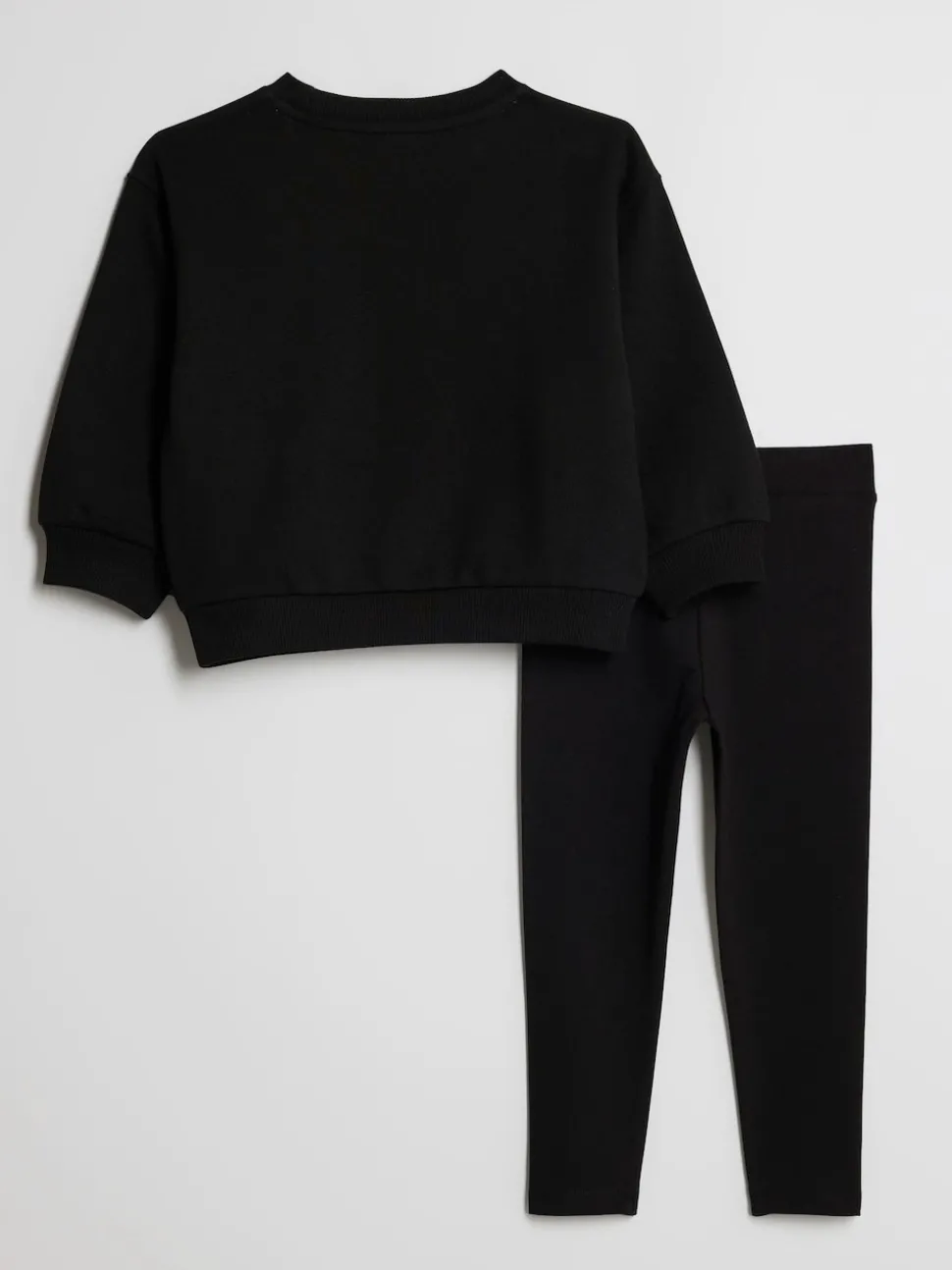 River Island Black Leopard Girl Vibe Sweatshirt & Legging Set